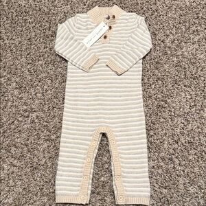 Janie and jack  Beige and White Striped Bodysuit